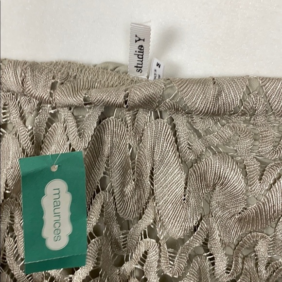 NWT Studio Y Silver Tan StrapLess Dress - Picture 6 of 7